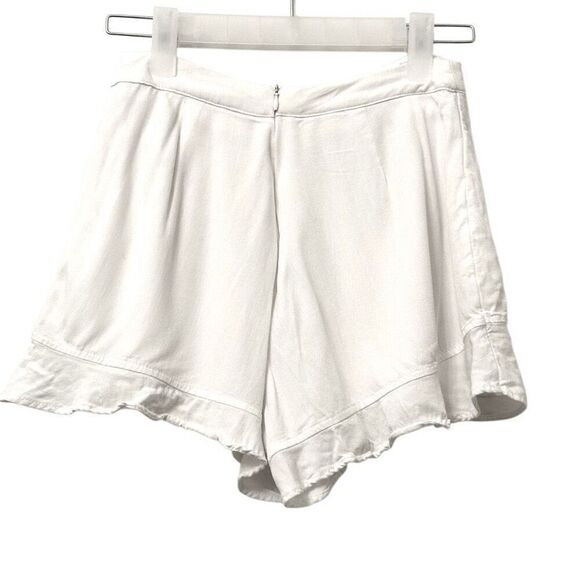 Altar'd State Ruffle Trim Back Zip Rayon Blend Wrap Front Mini Skort White XS - Picture 2 of 4